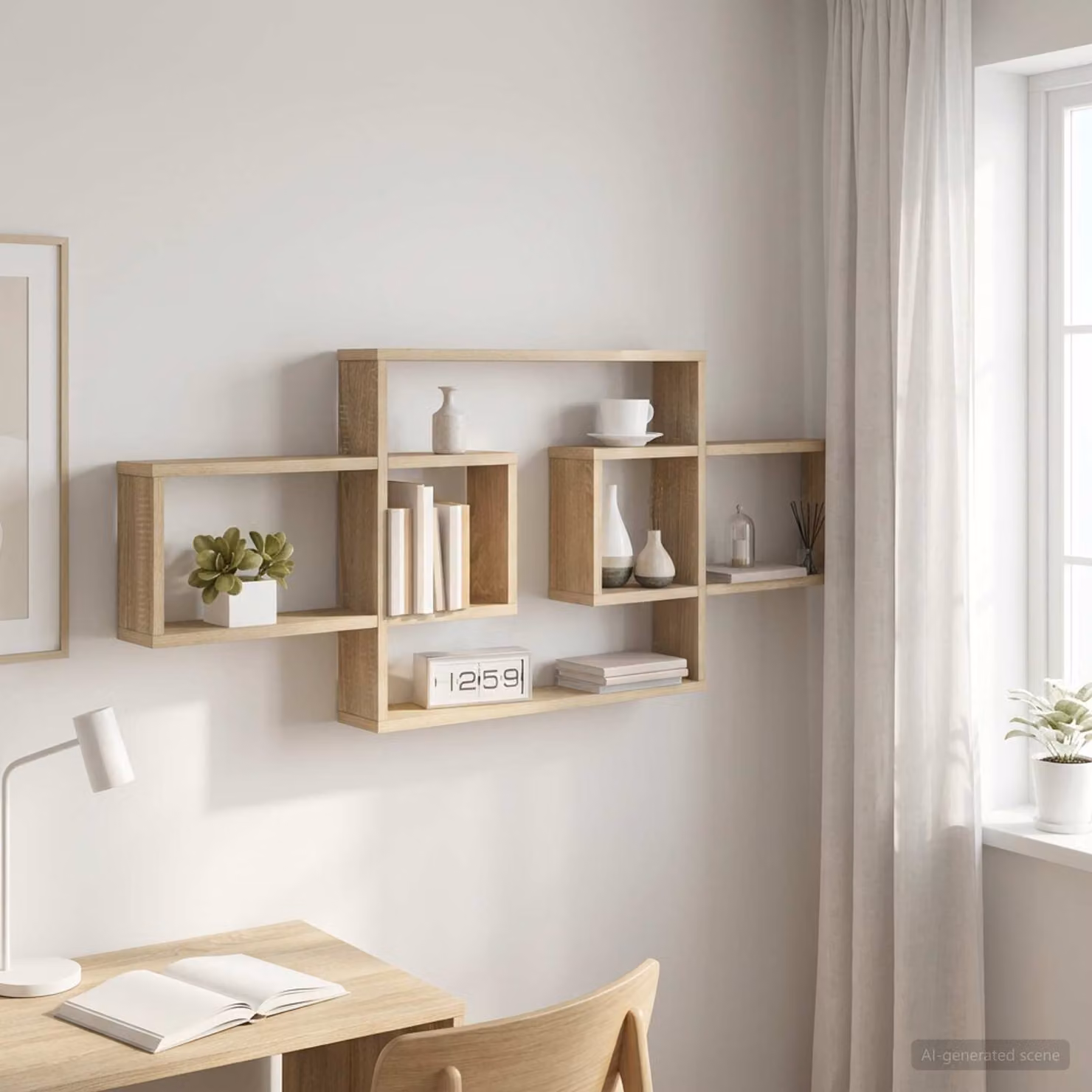 Scaffale da parete moderno vidaXL in Rovere Sonoma, L: 130 cm, P: 10 cm, H: 50 cm