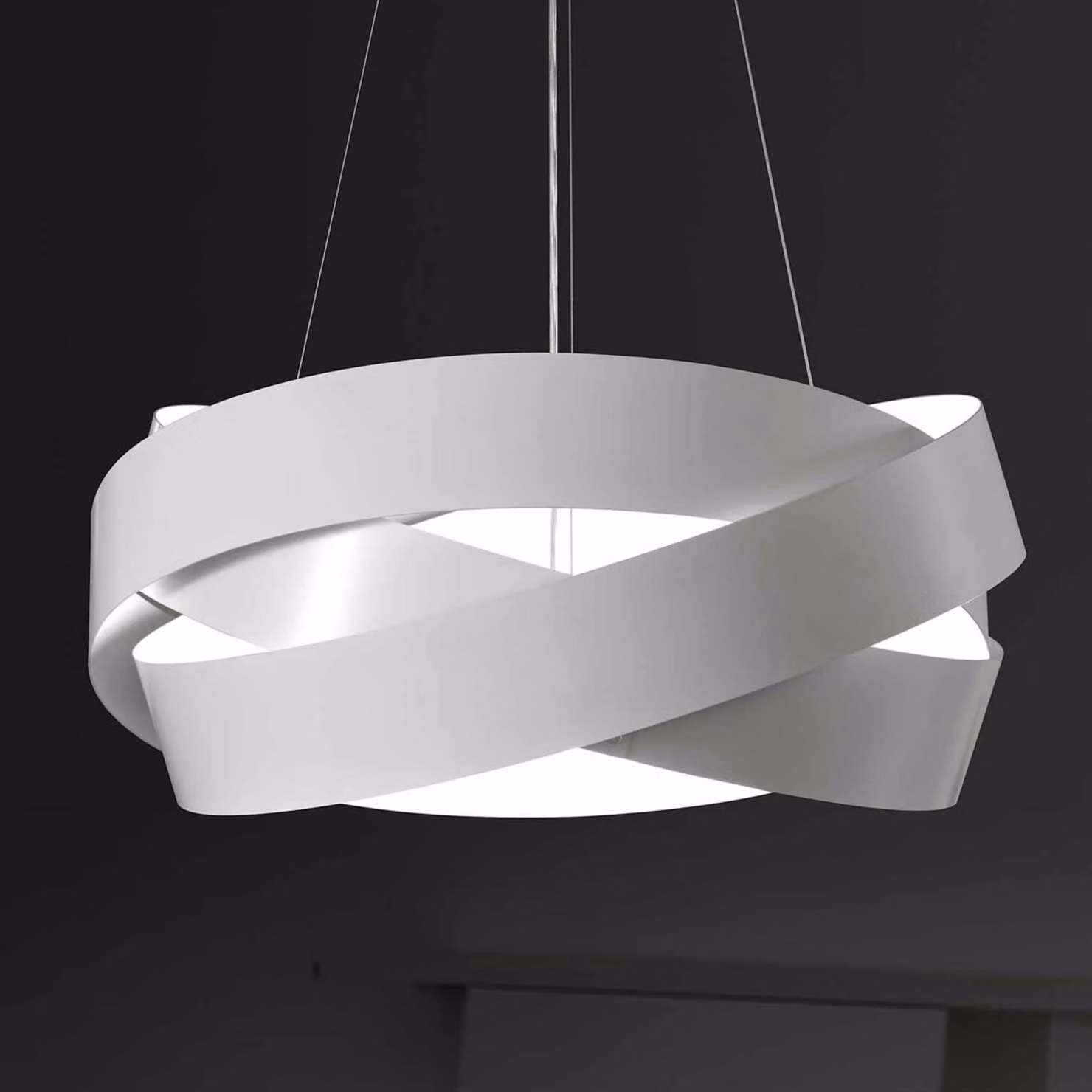 Marchetti Lampada a sospensione PURA, dimmerabile, Bianco / Opale, Soggiorno / Sala da pranzo, Metallo, Design, Lampada a sospensione