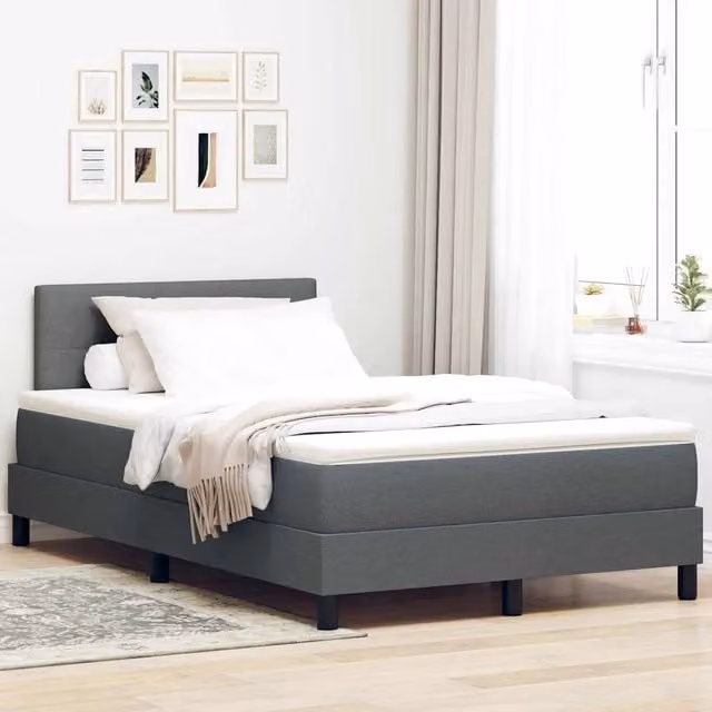 Letto a molle vidaXL con strisce LED e porta USB, Grigio, L/P: 120 x 200 cm – 1