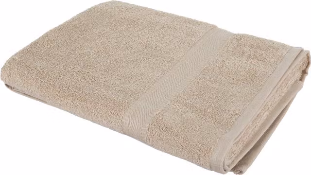 Telo doccia in cotone Basik colore beige L: 140 cm, P: 90 cm