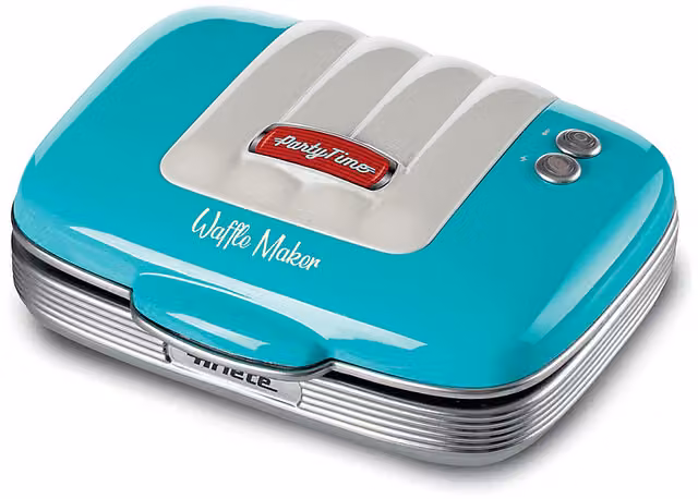 Piastra per waffle Ariete Party Time 700W con piastre rimovibili, colore celeste/turchese