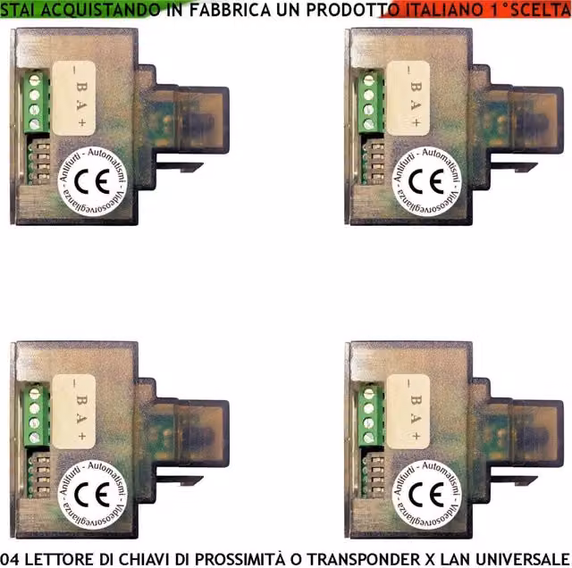 Lettore Chiavi Prossimità RFID Securvera con 4 Trasponder da Inserire su Presa LAN RJ45 Universale per Kit Esistente – 1