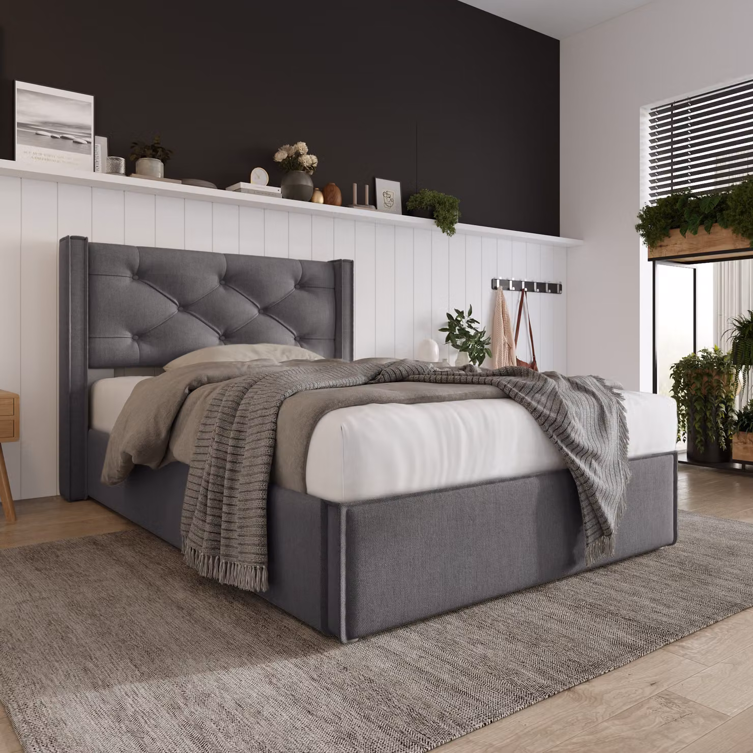 Letto Merax a molle idrauliche 90x200cm con rete, letto imbottito con rete a doghe e struttura in metallo, letto singolo in cotone