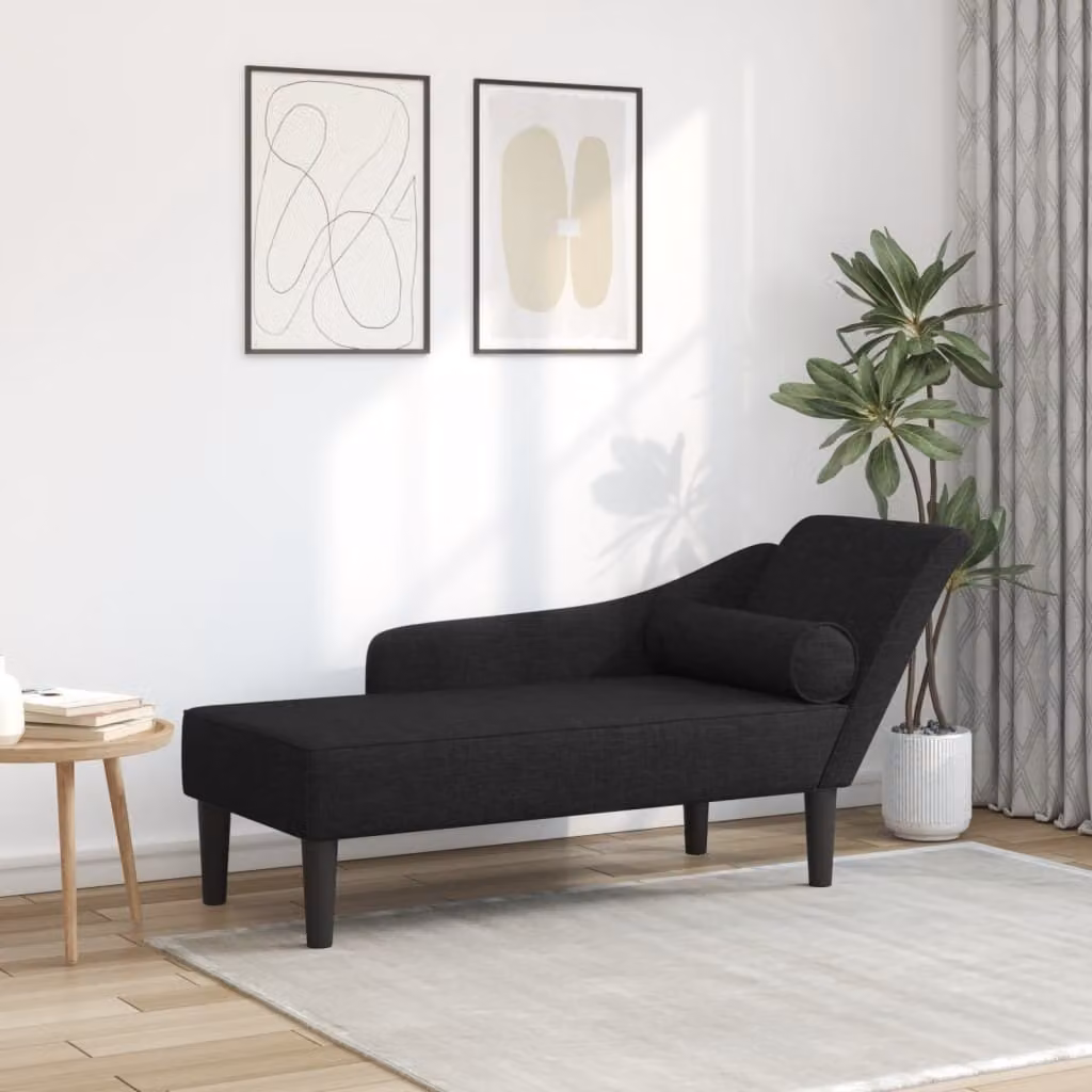 Maison Exclusive - Chaise longue con cuscini Tessuto nero