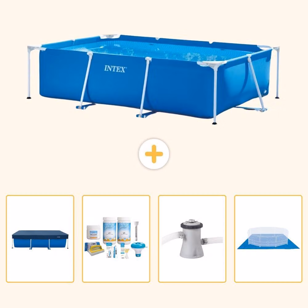 Piscina fuori terra rettangolare - 260x160x65 cm - 5 pezzi - Modello SCB1