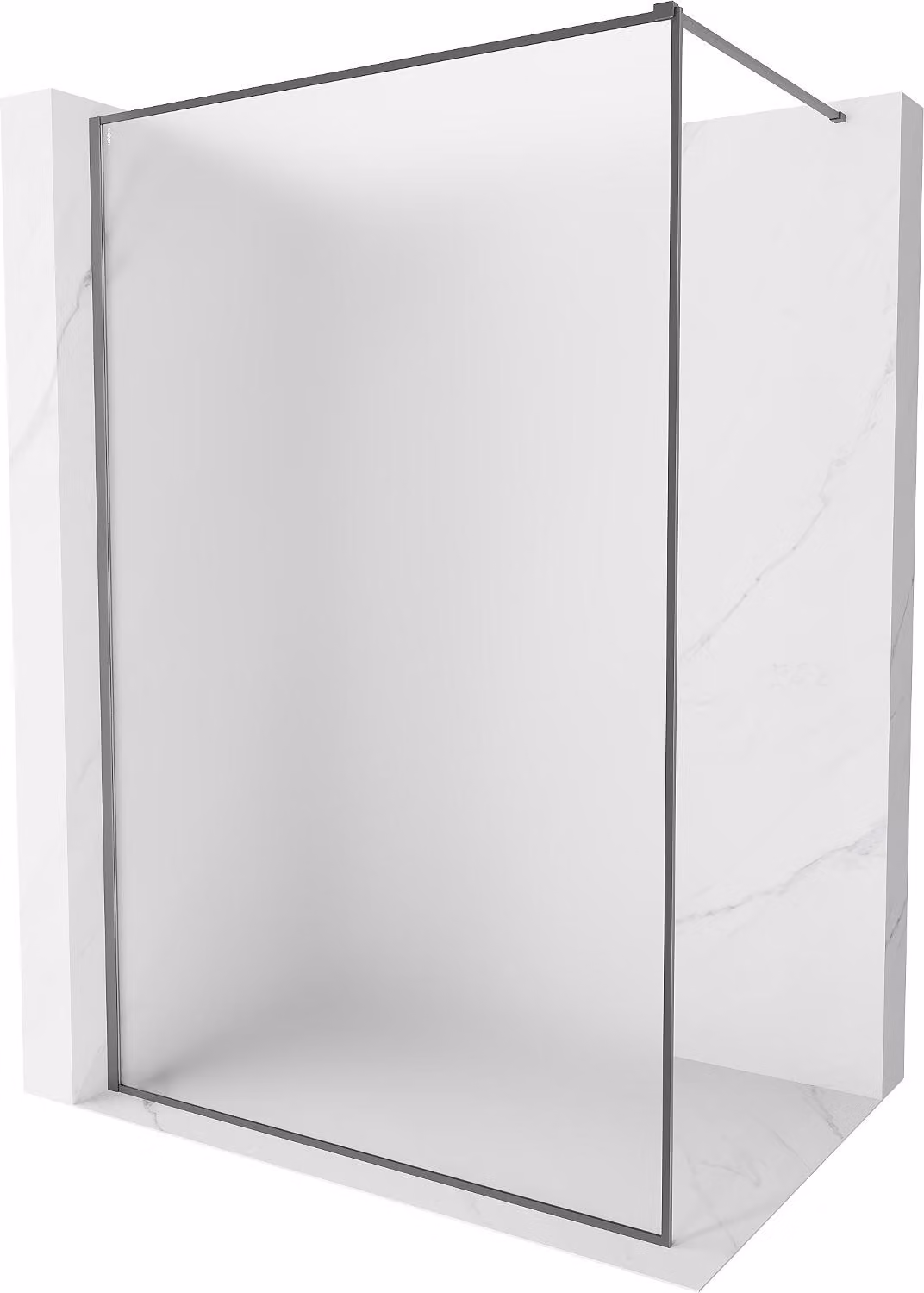 Mexen Kioto-XF parete doccia Walk-in con cornice 90 x 202 cm, brina 10 mm, canna di fucile - 800-090-104-95-30-X