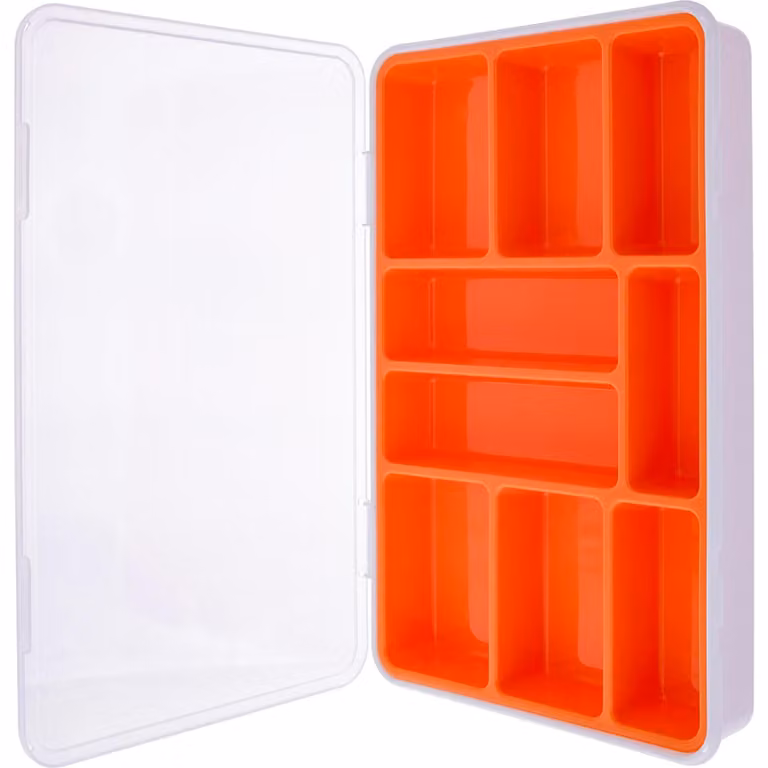 InLine® Cassetta per minuteria, 9 scomparti, dimensioni: 290x185x45 mm, arancione