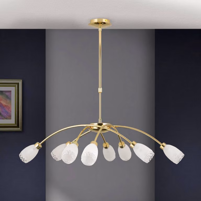ORION Lampada a sospensione CARLA, dimmerabile, Ottone / Oro, Soggiorno / Sala da pranzo, Metallo, Antico, Lampada a sospensione