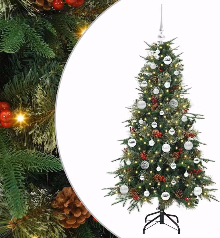 Albero di Natale Artificiale con Rami Pieghevoli Verde 150 cm