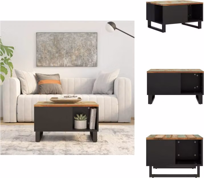 vidaXL Tavolino 60x50x35 cm in legno massiccio antico - Tavolini da caffè