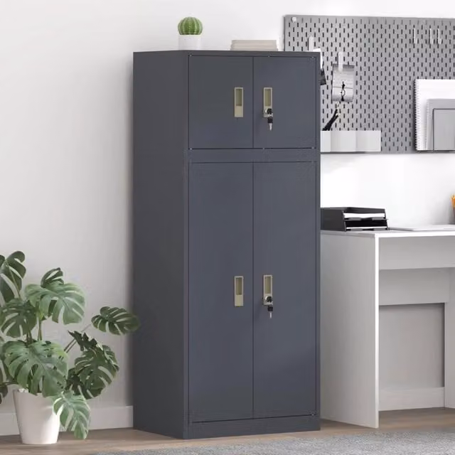 Armadio 2 pz Antracite 60 x 40 x 145 cm Acciaio Bloccabile 3438695