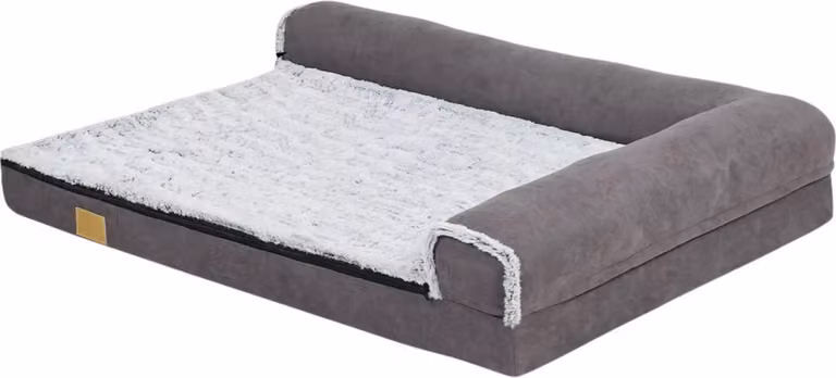 Letto per cani Bolt Edge Noire - Forma a L - Divano per cani sulle gambe - Cuscino rimovibile - Confortevole e morbido - 135 cm