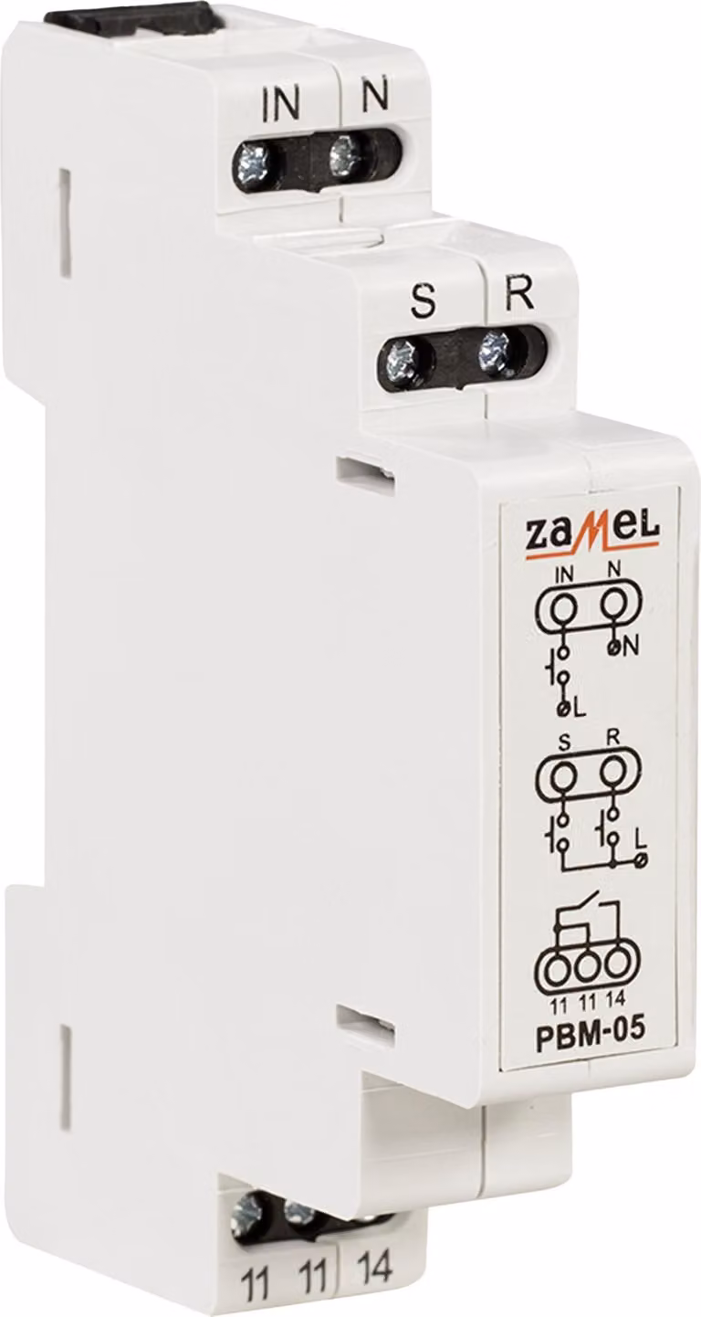 Relè bistabile senza tensione PBM-05 per guida TH35 230 V 10 A