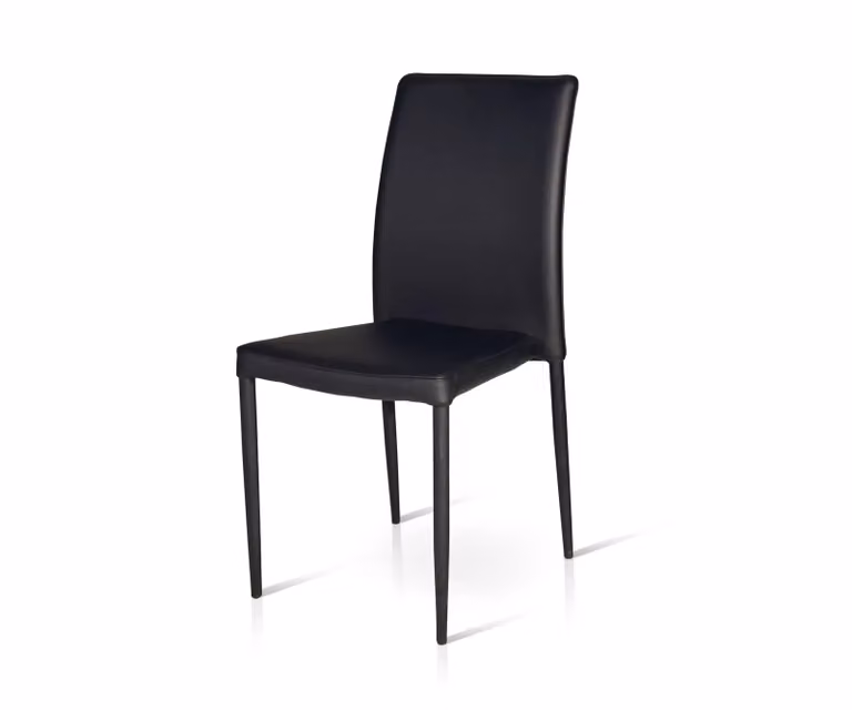 Set di 4 sedie moderne in ecopelle nera con struttura in metallo Mobili 2G