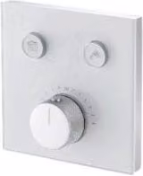 Miscelatore incasso a pulsante termostatico -2 vie bianco/vetro