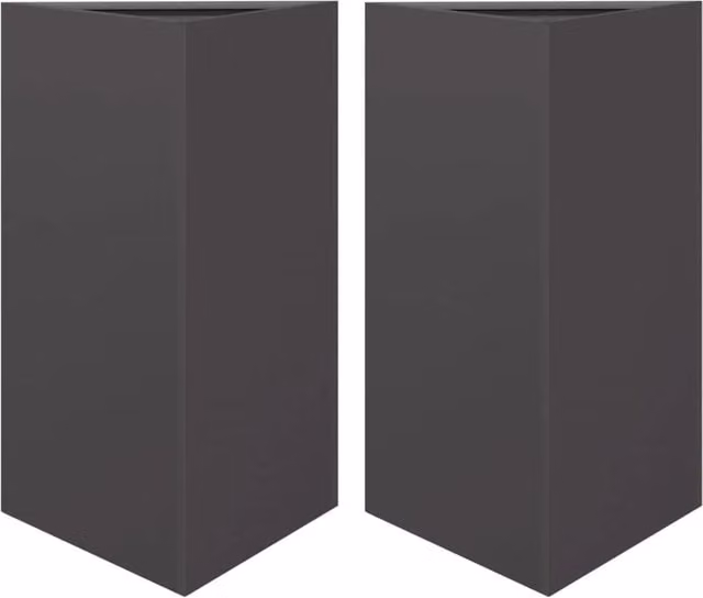 Fioriera lettino rialzato piante fiori giardino terrazze set da 2 triangolare 50 x 43 x 75 cm acciaio nero 02_0039106
