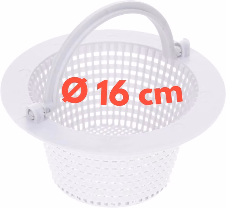 Cestello per skimmer Amapool 16 cm I Cestello di ricambio per skimmer standard I Prefiltro per piscina I Filtro per piscina di 16 cm di diametro I Con maniglia per una facile rimozione I Resistente al cloro I Stabile