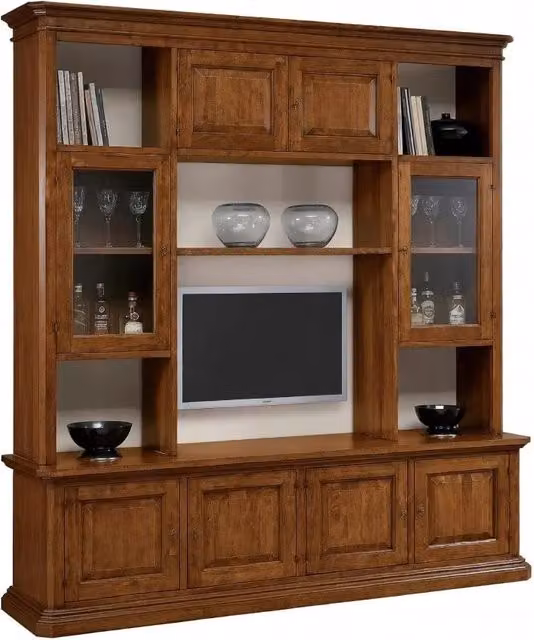 Libreria porta TV in legno stile arte povera color noce Mobili 2G L: 210 cm, P: 60 cm, H: 240 cm – 3