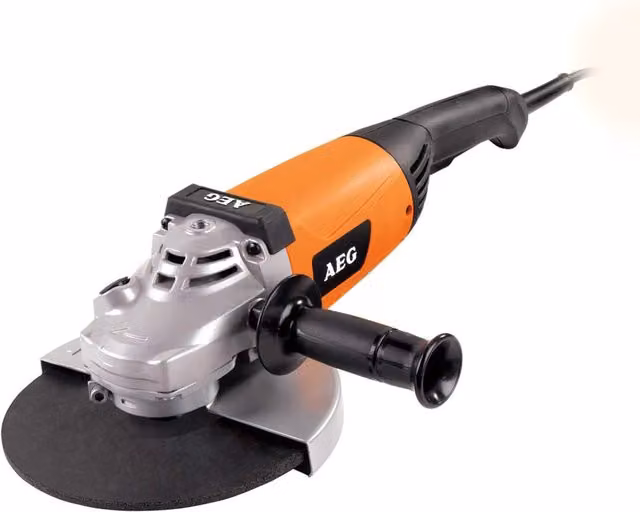 Smerigliatrice angolare AEG WS22-230DMS arancione con sistema AVS, potenza 2200W e diametro 230mm