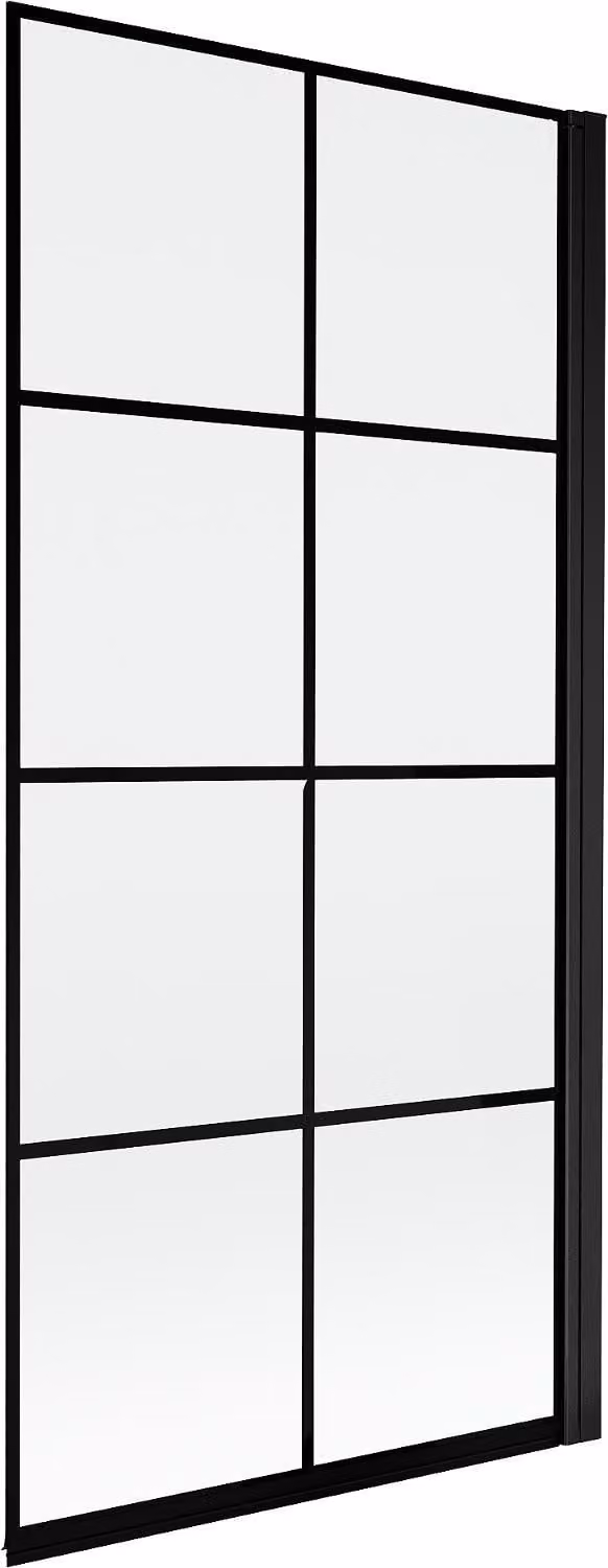 Mexen Mist parete doccia singola destra 90 x 150 cm, griglia nera, nero - 8A9-090-001-70-77-P