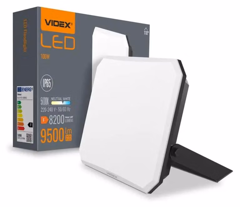 Proiettore a LED VIDEX F3 100W 5000K Nero Proiettore per esterni IP65