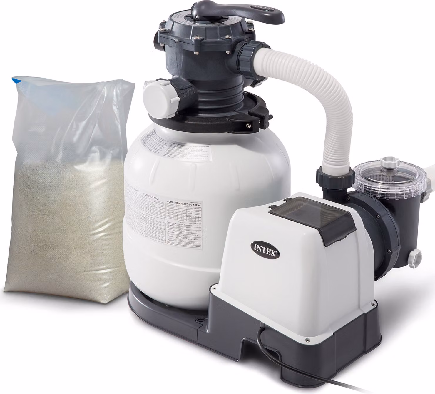 Pompa filtro a sabbia 7900 l/h INTEX 26646 + sabbia 25 kg