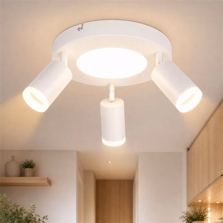 ZMH plafoniera Faretto da soffitto a led 3 fiamme GU10 - camera da letto lampada 3000k bianco lampada da cucina Faretto da soffitto 20W orientabile lampada da corridoio metallo