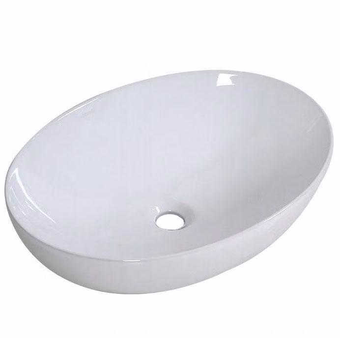 Lavabo ovale con troppopieno in Vetroceramica bianco per lavabo 42 x 34 cm