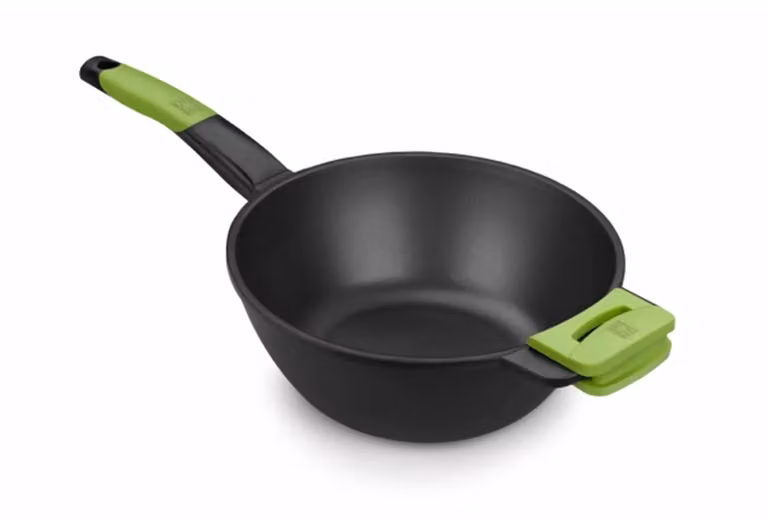 Wok in alluminio antiaderente per induzione con 1 manico, diam. 28cm