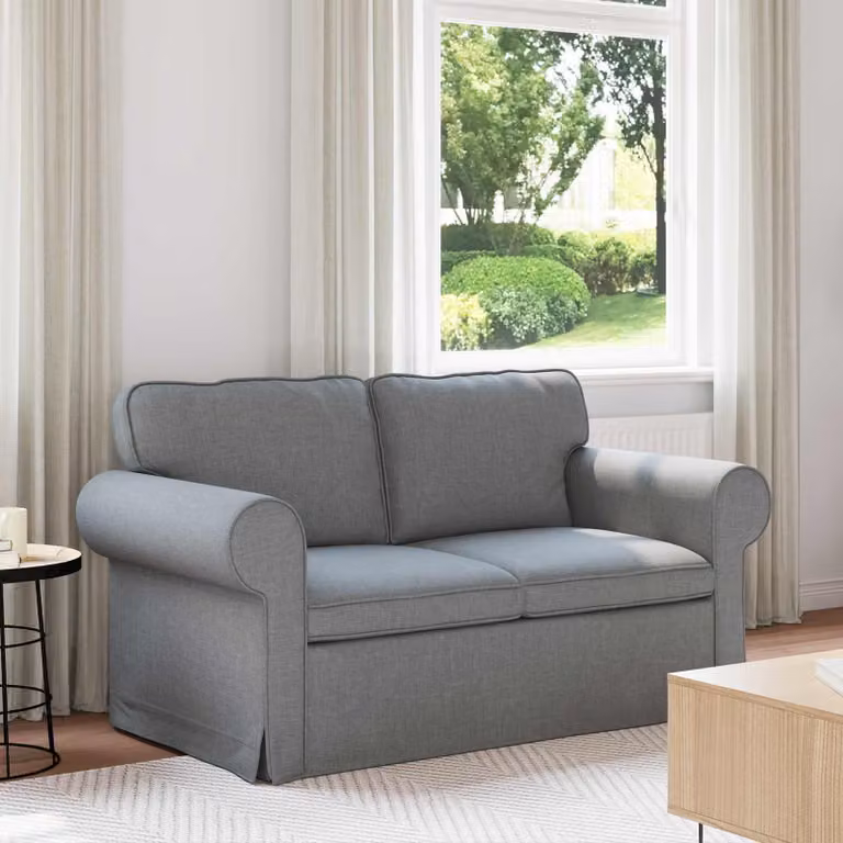 Divano ad angolo moderno vidaXL in tessuto grigio con struttura in metallo L/P/H: 155 x 82 x 80 cm