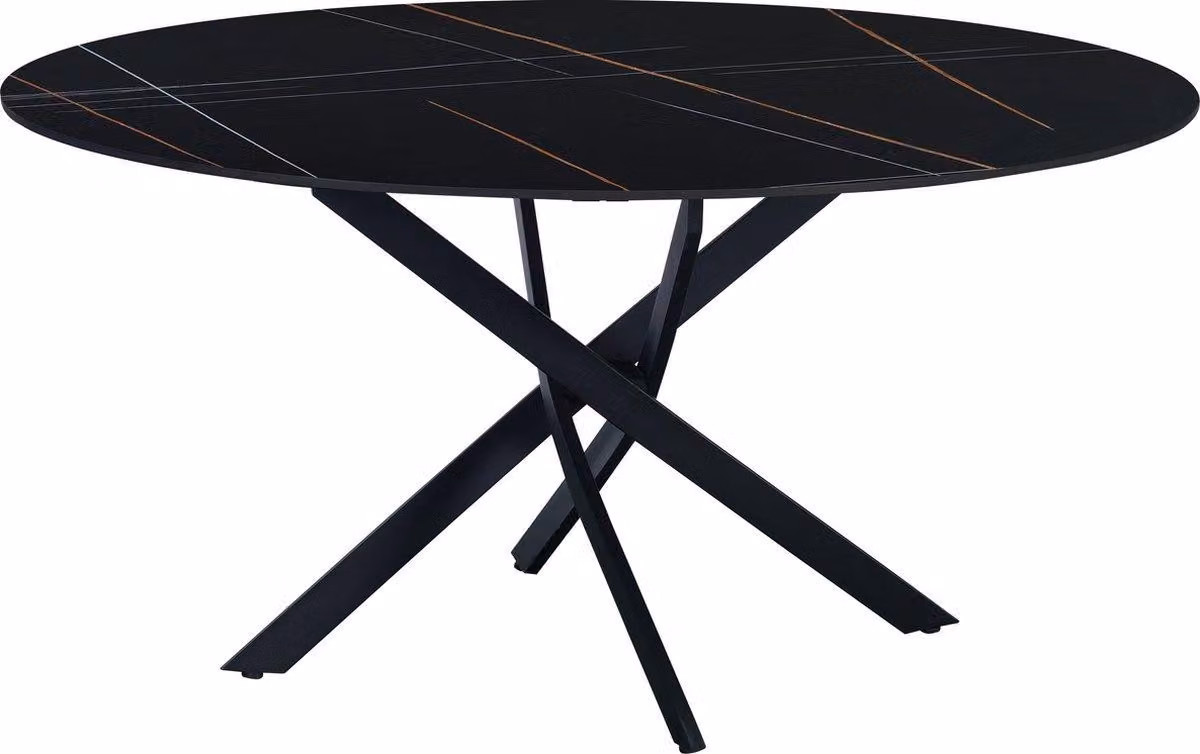 Tavolo da pranzo Bolt Edge - rotondo - 6 persone - aspetto marmo - 150x150x76cm