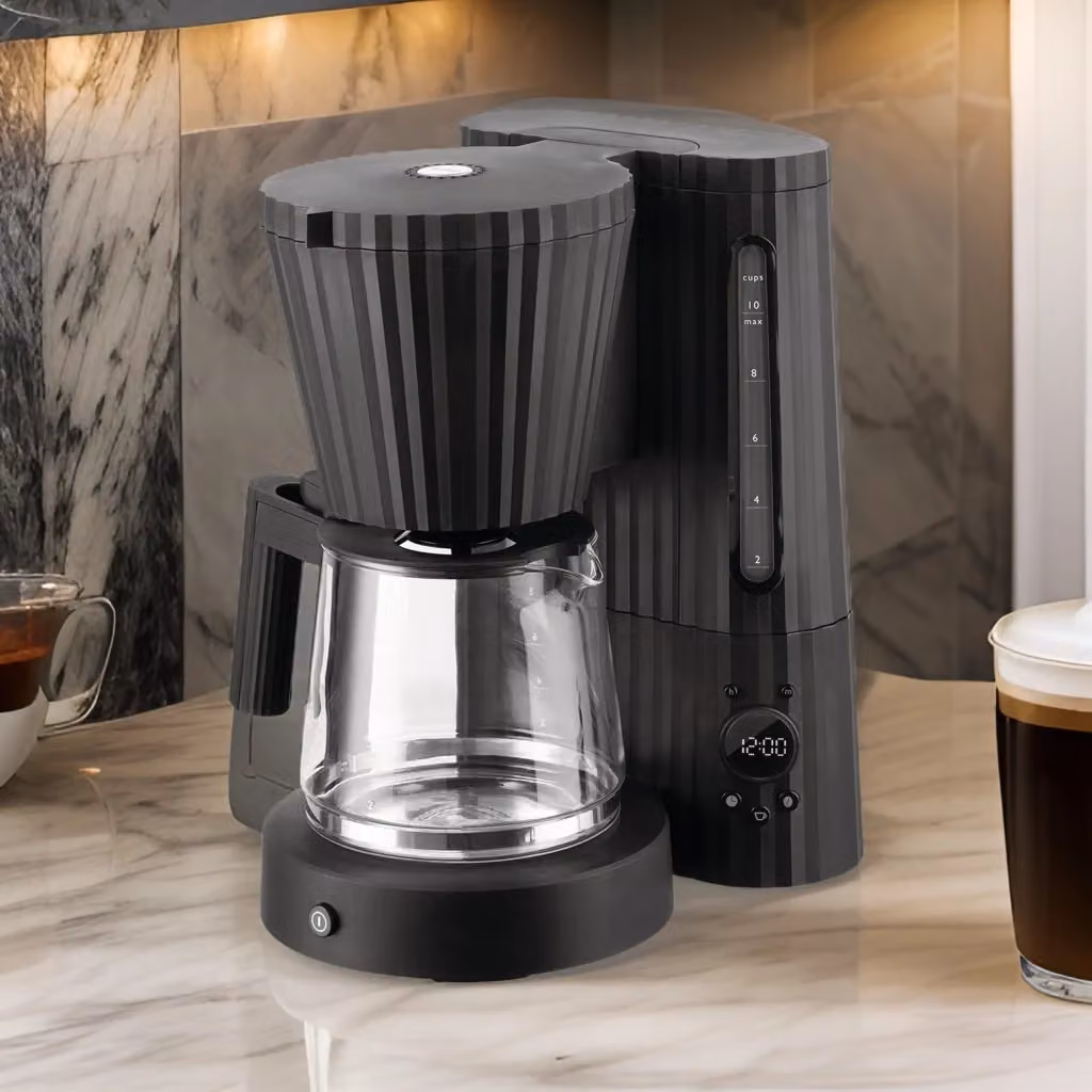 Macchina per il caffè filtrato Pliss di Alessi, colore nero con caraffa in vetro – 2