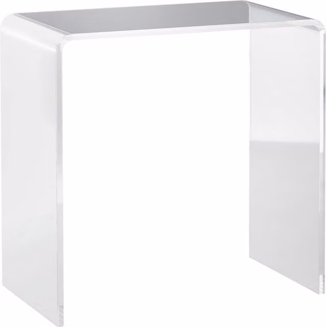 Tavolino da salotto moderno HOMCOM in acrilico trasparente con design a U e angoli arrotondati, L/P/H: 53.5 x 30.5 x 53.5 cm