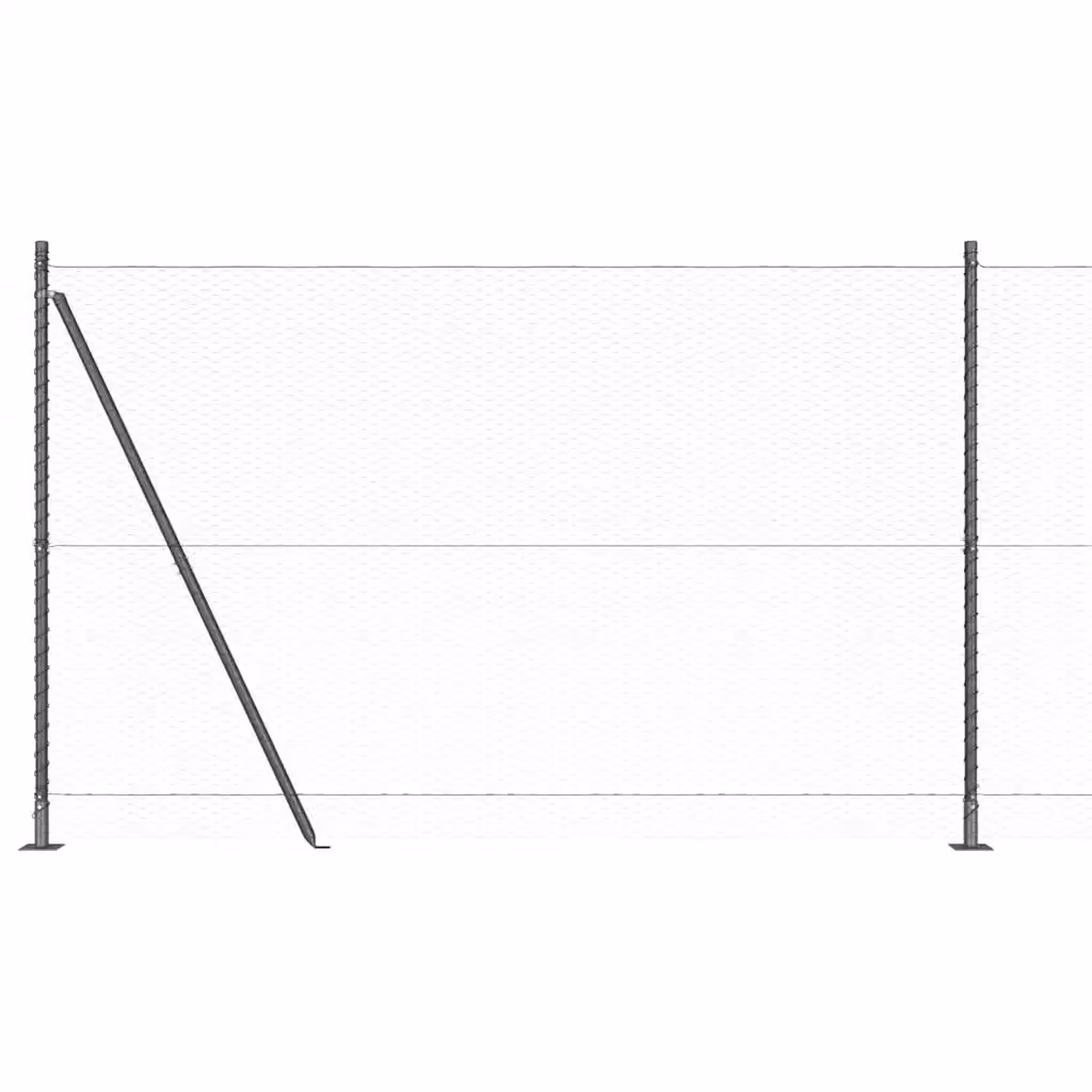 Recinzione esagonale vidaXL in acciaio rivestito in PVC grigia con base rotonda L: 150 cm, H: 7 cm, P: 38 cm – 2