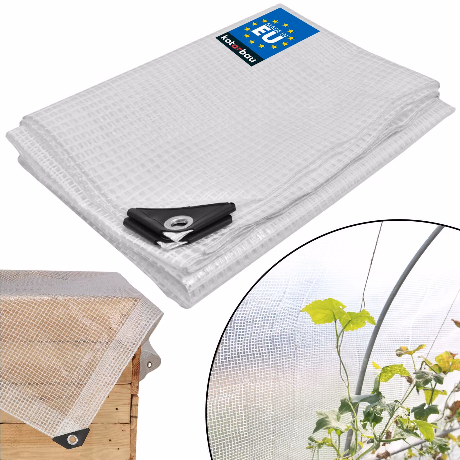 KOTARBAU® Telo Impermeabile Esterno Polietilene 3 x 4 m Trasparente Telo Occhiellato Telone Campeggio Copertura Esterna Telone da Giardino