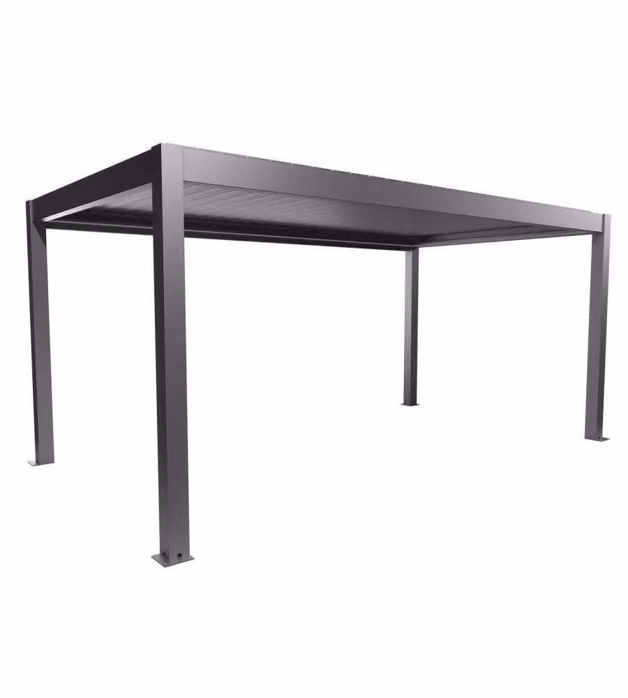 Biohort Pergola Metallo Grigio Quarzo 5,5x3 m Design Moderno Esterno