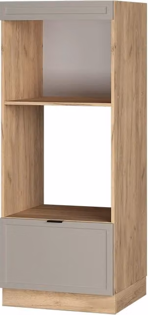 Mobile cucina microonde Fame-Line GrigioBeige/Rovere dorato 60 cm aperto Vicco