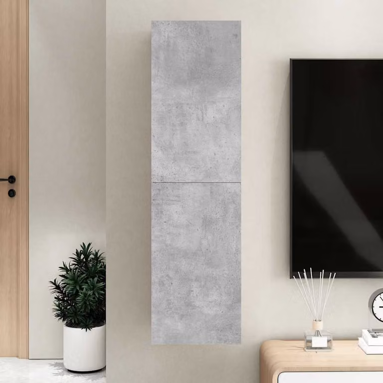 vidaXL Mobile Porta TV Moderno Grigio Cemento in Legno Multistrato L: 30,5 cm, P: 30 cm, H: 110 cm