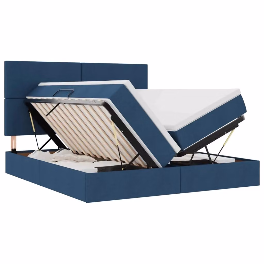 Letto con contenitore e luci LED con porta USB vidaXL, Blu, L/P/H: 180 x 200 cm – 2