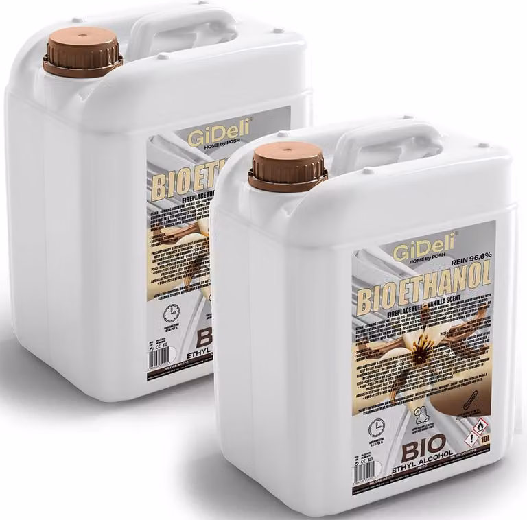 Bioetanolo profumato alla vaniglia 96,6% 20L per caminetti Universale Senza fumo Senza fuliggine GiDeli