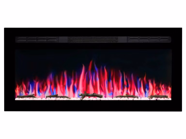 ArtiFlame AF37WR: caminetto elettrico da incasso con potenza termica di 1800 W, effetto fiamma realistico, illuminazione a LED, telecomando, timer, colore nero