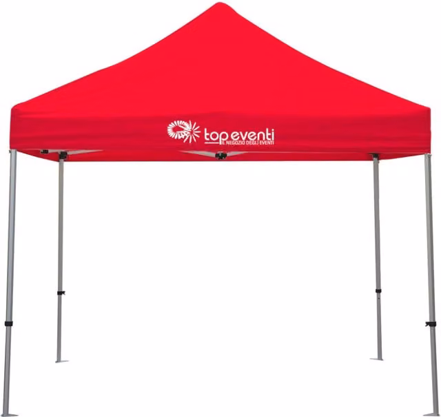 Gazebo 3 x 3 Alluminio rosso PERSONALIZZATO - Sinistra