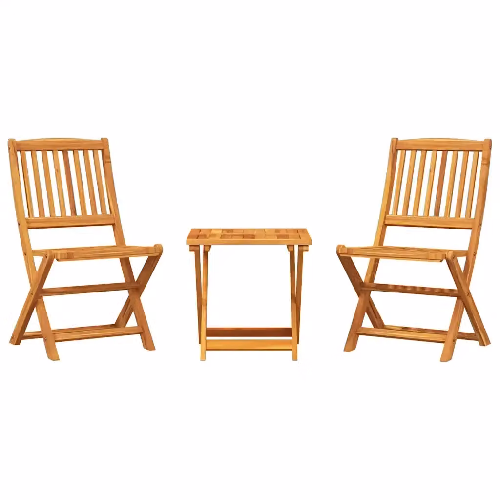 Set da pranzo da giardino pieghevole 3 pezzi vidaXL in legno di acacia oliato marrone – 2
