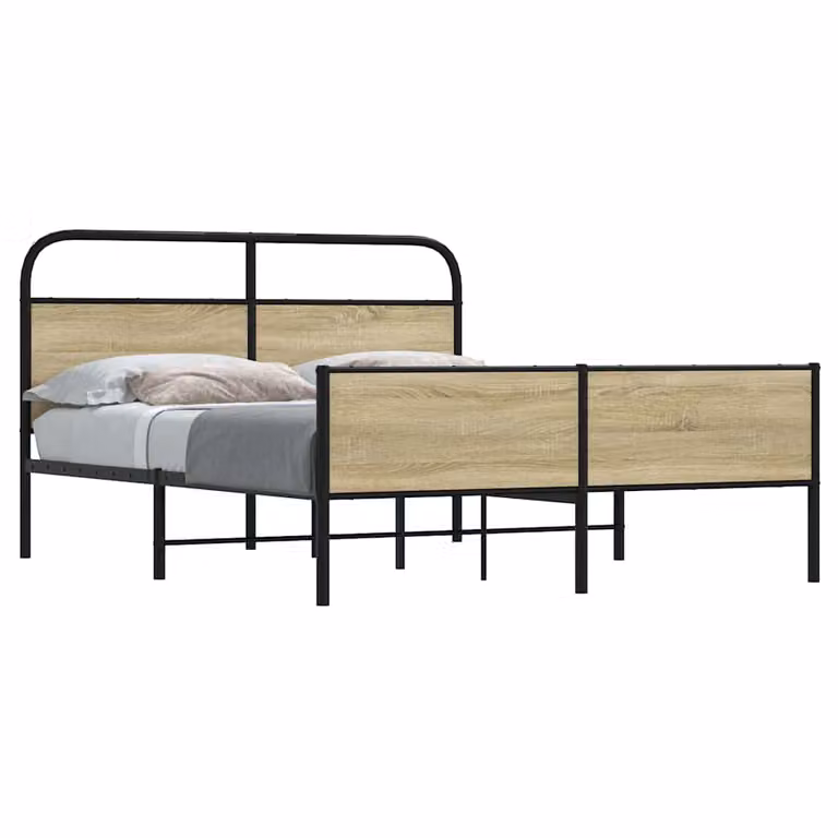 vidaXL Giroletto in Metallo Rovere Sonoma Marrone L/P/H: 207 x 150 x 156 cm
