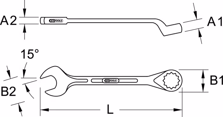 KS TOOLS Chiave combinata a gomito 2.1/8" - 517.2635