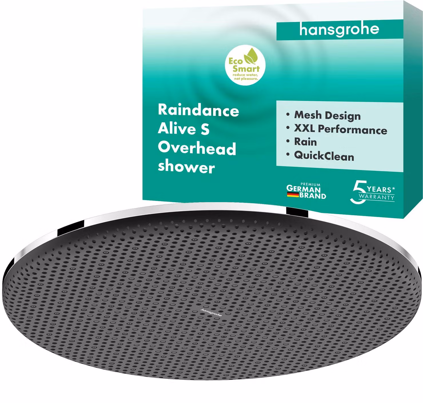Doccia a soffitto da 300 mm, tecnologia PowderRain, a risparmio idrico, finitura cromata