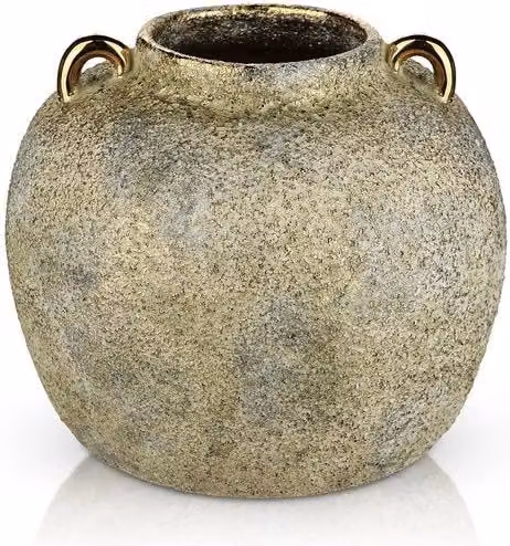 Vaso rustico in oro - decorazione - 1 pezzo - ceramica - 20 cm