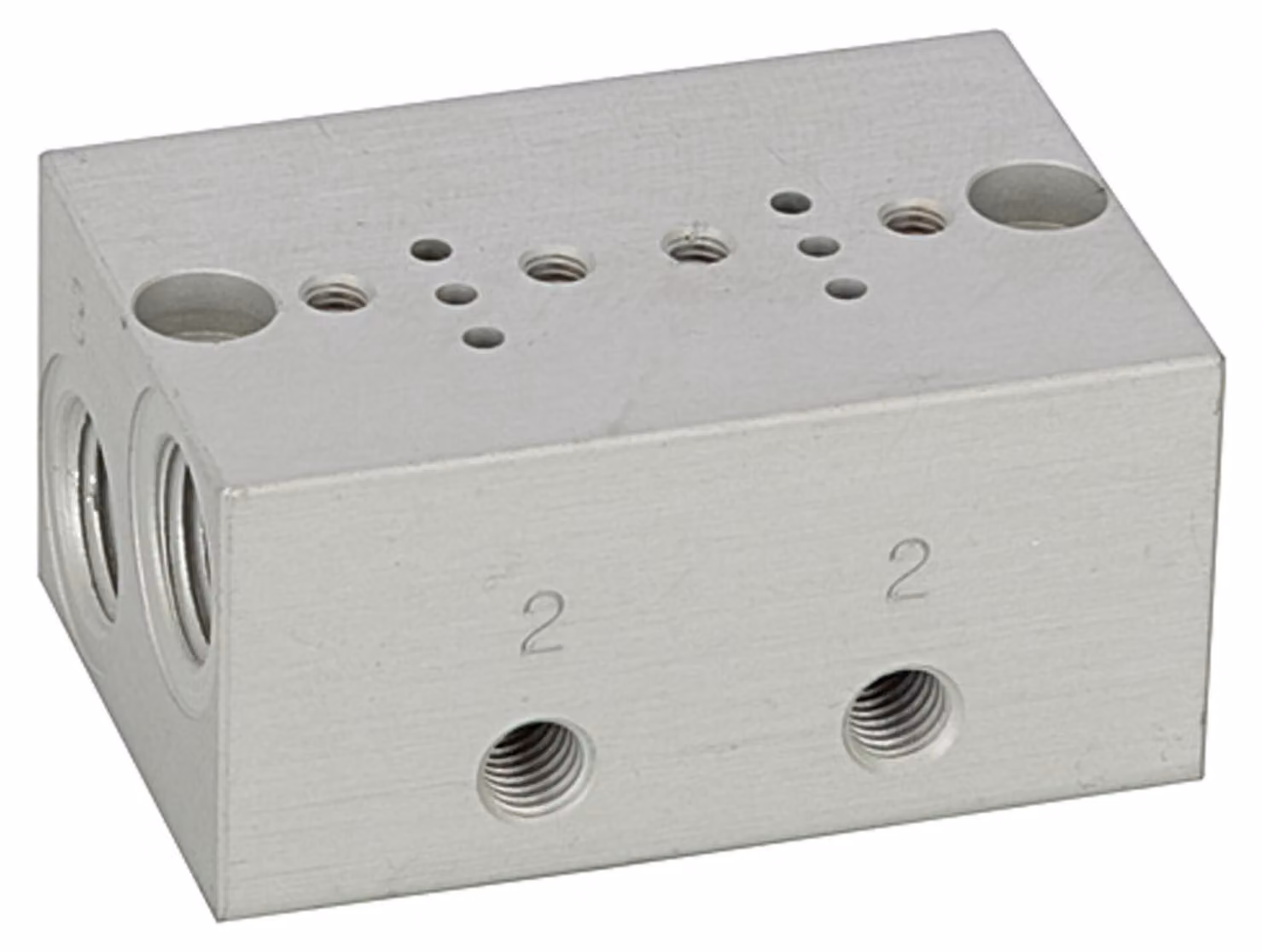 Piastra di base in linea Riegler a 2 pieghe, M5 per mini elettrovalvole 15 mm