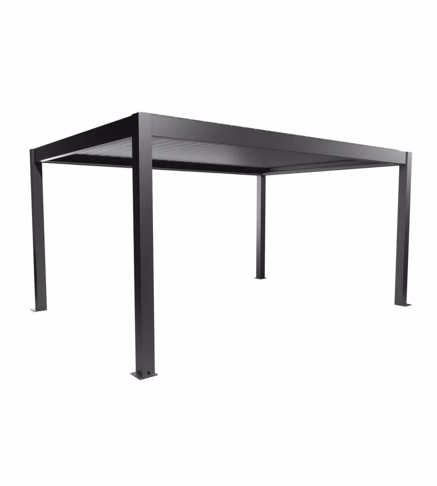 Biohort Pergola Grigio Scuro 5x3,5m con Lamelle Orientabili e Drenaggio
