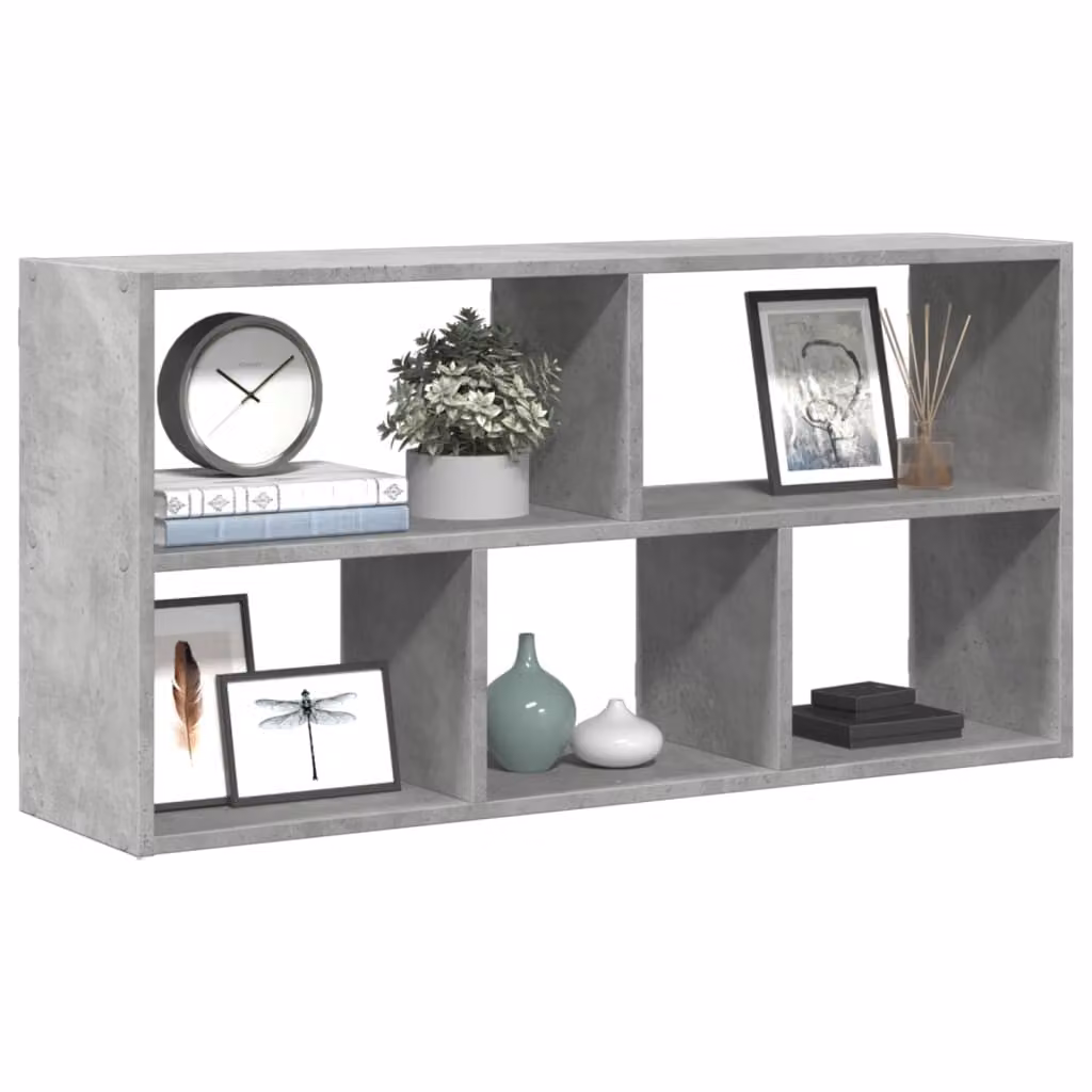 Scaffale a muro moderno vidaXL in legno e MDF Grigio Cemento L: 100 cm, P: 25 cm, H: 50 cm